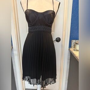 Forever 21 Black Pleated Mini Dress